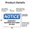 Signmission Emergency Equipment Shut Down Off Only, 18 in W x Rectangle, Plastic OS-2PACK-NS-P-1218-L-11785 - alternate 4